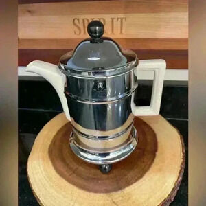 Heat Master1950's Thermal Teapot Vintage Chrome Insulated Good vintage condition